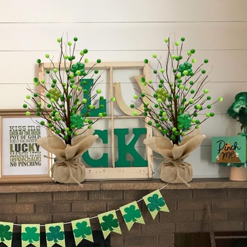 2-Pack-St-Patricks-Day-Trees-Decorations-16inch-Irish-Berry-Shamrock-Tree-Decorations-St-Patricks-Day-Tabletop-Tree-Decor-and-Centerpiece-Ideas 2 Pack St Patricks Day Trees Decorations 16inch Irish Berry Shamrock Tree Decorations St Patricks Day Tabletop Tree Decor and Centerpiece Ideas