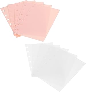 EXQUIMEUBLE 10 Folhas Pastas De Fichário Preto Clipes De Fichário Blocos De Notas Bloco De Notas 6 Fichário De Bolso Fichário De 6 Argolas Bolso Refil Fichário Bolsa Bolsa Destacável Notebook