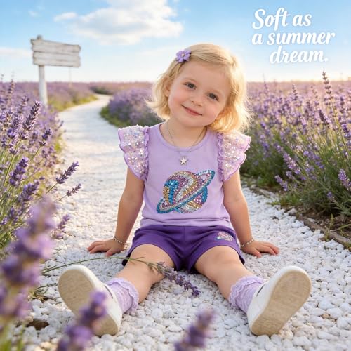 Image of VIKITA girls summer clothes toddler tshirts & shorts clothing sets cute birthday gifts for little kids