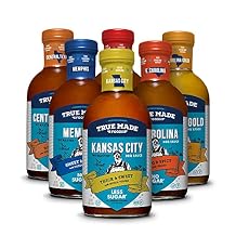 True Made Foods Ed Mitchell Genuine Pitmaster BBQ Sauce Variety Pack - 6 Flavor Collection for Grilling and Barbecue Recipes - Ideal for Meat, Poultry, Seafood and More 18 oz, 6 Pack