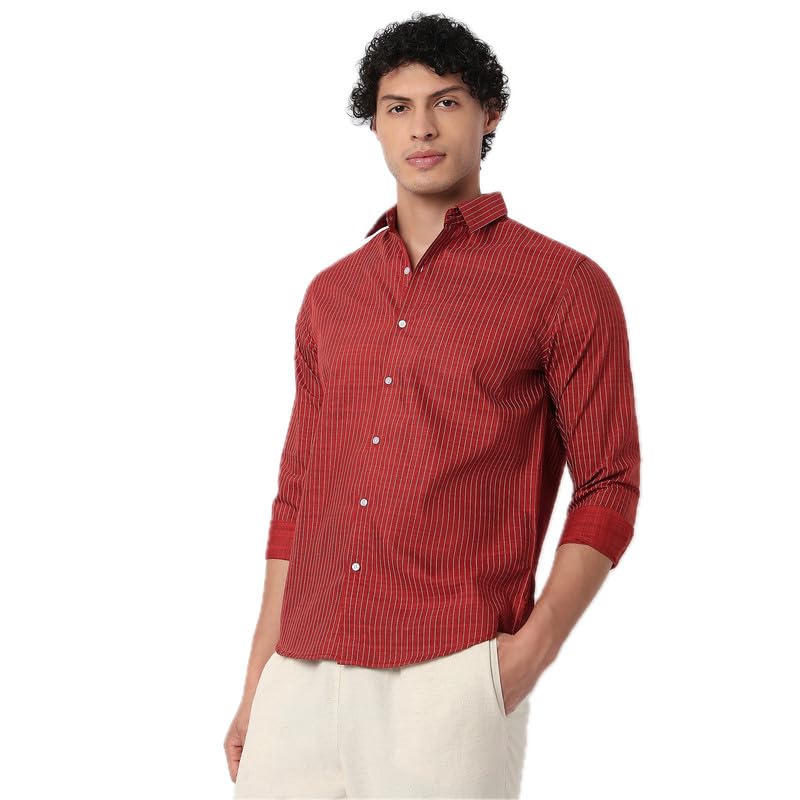Image of Mens Striped Slim Fit Cotton Casual Shirt | Full Sleeves Mens Shirts | Stylish Shirt for Men