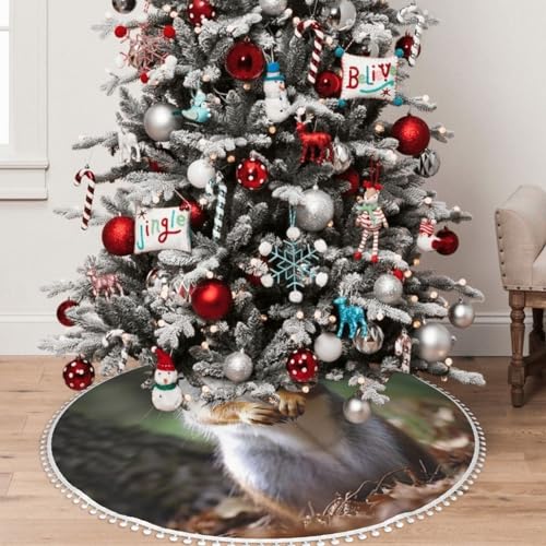 Jupe de sapin de Noël écureuil pour cacher le pied - 7