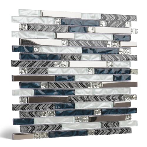 V-MOZZA Blue Glass & Metal Tiles