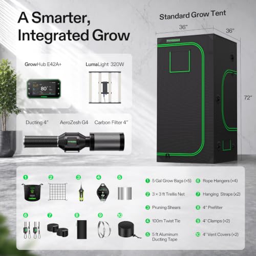 Image of VIVOSUN 3x3 Grow Tent Kit 320W Bar Lumalight E42A+ Smart Control System