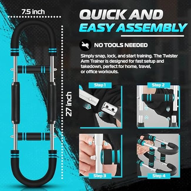 Twister arm Trainer, 40-100 lb Adjustable Resistance,Chest and Upper Body Exercise Equipment,arm trainer for men &women,chest trainer for men,chest press machine,chest clip muscle, chest workout