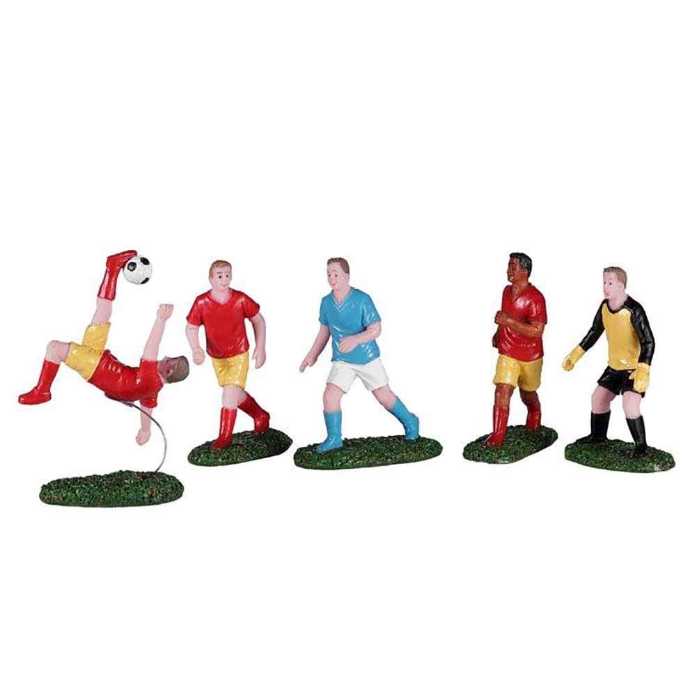 Lemax Green And White Playing Soccer Set Of 5 Cod. 02961