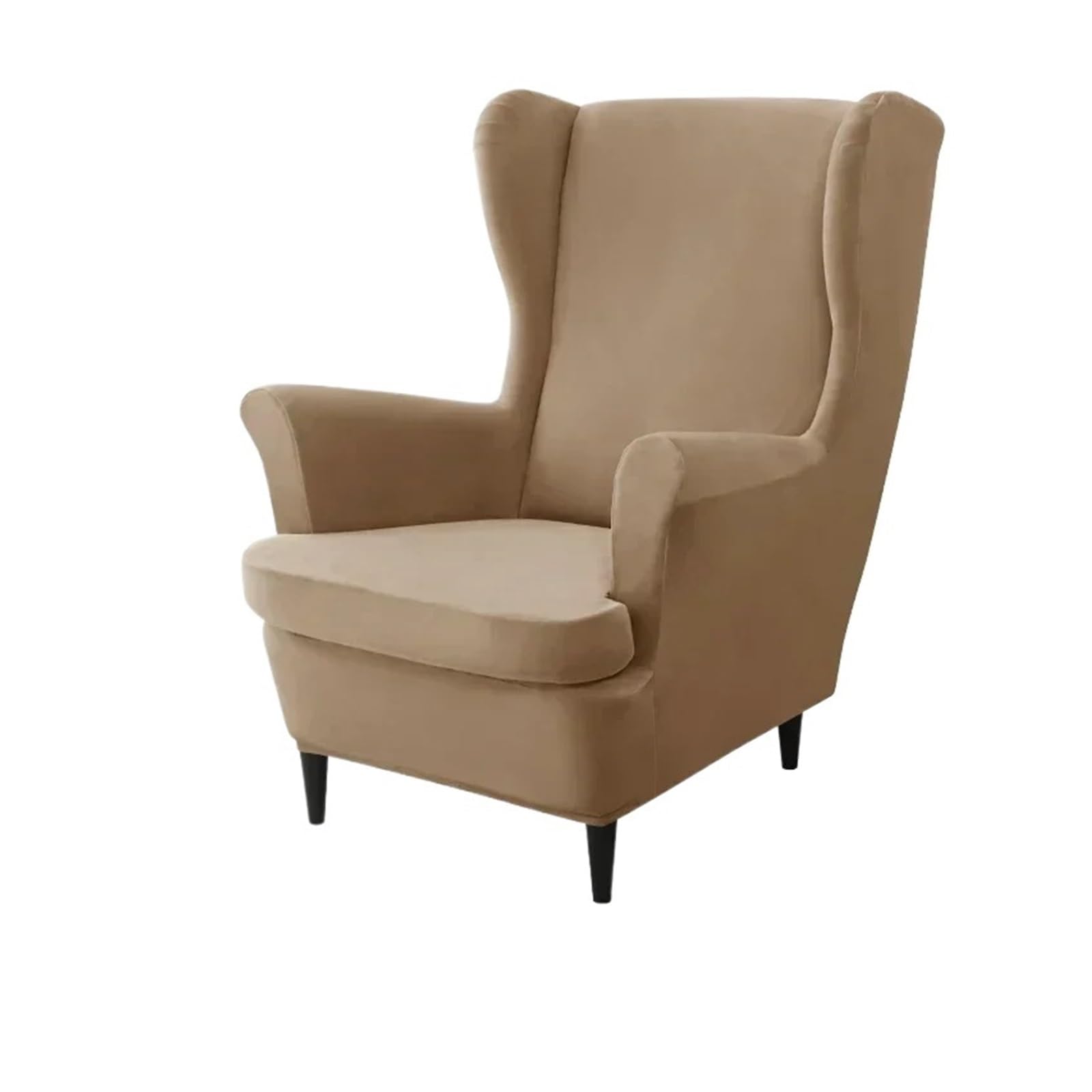 GCYEIDMA Wing Chair Slipcover Wing Chair Cover Stretch Elastic Wingback Sofa Covers Soild Color Armchair Slipcovers with Seat Cushion Slipcover(Wing chair Cover)