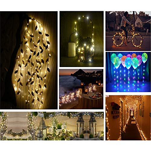 BAIHUAXIN Cordão de luzes LED, luzes de fada, luzes estreladas, 100 LEDs de fio de cobre, luzes deco