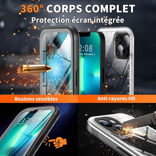 Coque intégrale iPhone 14 antichoc pour réparations évitées