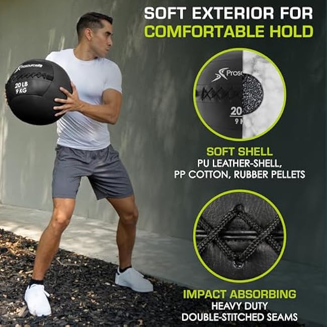 ProsourceFit Soft Medicine Balls, Wall Balls and Full Body Dynamic Exercises