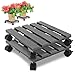 Peviasot Pflanzenroller, 2X WPC Gefäßroller, Pflanzen Rollbrett Tragkraft 80 kg, Blumenroller Eckig 30 x 30 cm, 360 ° Drehbare Rädern, Blumenroller mit Rollen für den Innen- und Außenbereich, Grau