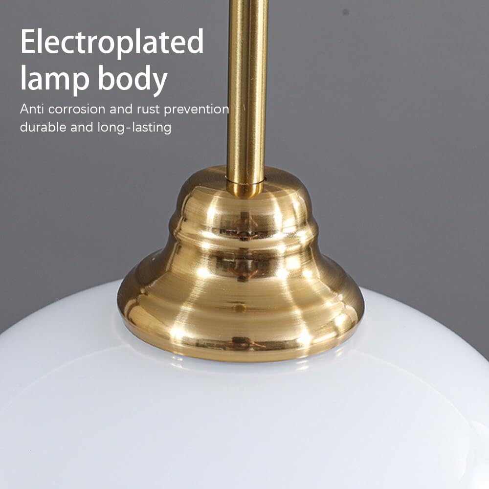 Lights Indoor French Vintage Milky Lampshade Nordic Hanging Lamp Metal Finish Ceiling Drop Socket for Kitchen Island Bedroom(D)/a