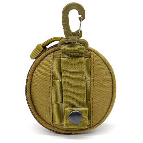 Jaegvida Tactical Coin Purse EDC Pouches with Hook Keys Earphones Coins Pouches 2Pcs (Black+Brown)4