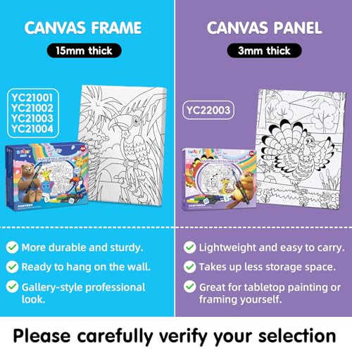 Image of SNEILJOY Paint by Numbers Kit, 3 Packs, Kids Ages 4-12 | Cardboard Painting Boards, DIY Acrylic Painting Art Set, Home Decor