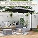 COSTWAY Sonnenschirm rechteckig 250 x 250 cm, großer Ampelschirm mit Kurbel, Gartenschirm neigbar, 360° drehbar, Terrassenschirm, Marktschirm für Garten, Terrasse, Balkon (Grau)