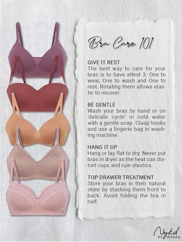 Image of Nykd (NYB013) Ultra Soft Luxe Modal Fabric Lightly Padded & Non Wired Tshirt Bra for Women | Seamless Neckline with Comfortable, Soft & Non Slip Shoulder Strap