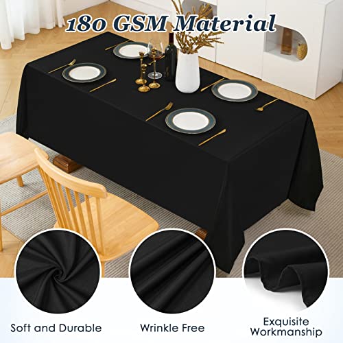 Leqee Rectangle Tablecloth,6 Pack 90 * 132Inch Stain And Wrinkle Resistant Polyester Table Cloth,Decorative Fabric Table Cover For Kitchen,Dinning,Party,Wedding Rectangular(Black) #TOP2