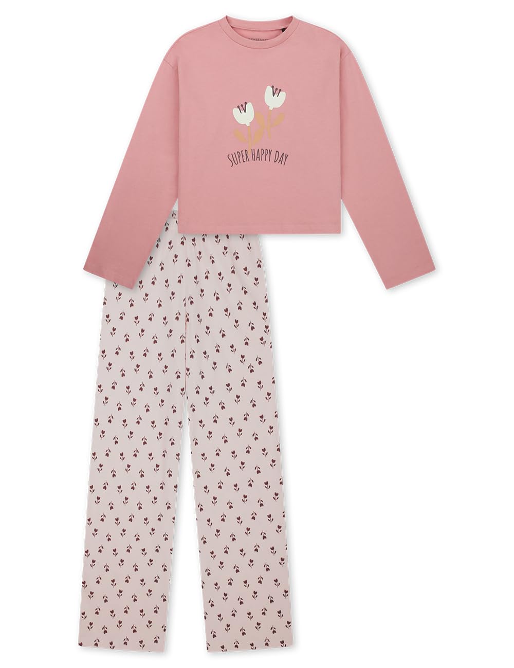 Schiesser Mädchen Schlafanzug Set Pyjama Lang Ohne Bündchen 100% Baumwolle - Größe 98 Bis 176 Pyjamaset