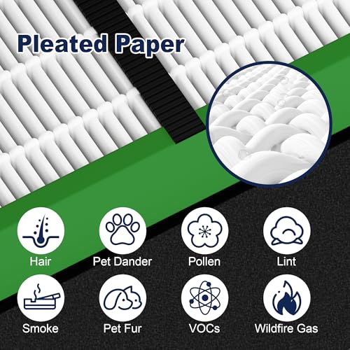 Image of 4 Pack FLT4825VO Toxin Clear Filter B Replacement for G-Guardian AC4825 AC4825E AC4825W AC4300 AC4800 AC4850 AC4900 Air Purifier, 4 Filters & 8 Carbon Pre-Filters, Green, For Office Livingroom Bedroom