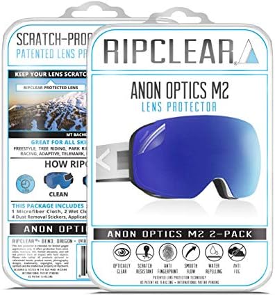 RIPCLEAR Lens Protector for Anon M2 Goggles - Protect Your Lens from Scratches While You Ride, Crystal Clear USA Military Grade Protection, 2 Pack