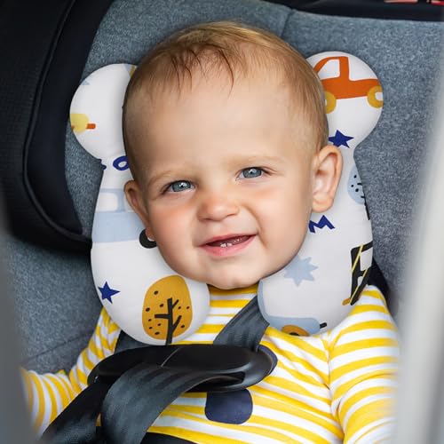 Image of Baby Travel Pillow, Infant Kid's Cushion Soft and Skin Friendly for Car Seat, Pushchair and Stroller (Style I)