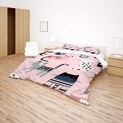 Parure de lit chat anti-plis en polyester doux CHEHONG durable - 5