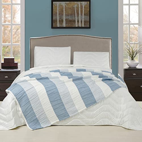 Down Home Lyocell Blends Blanket Throw Reversible Super Soft Stripe Blanket Throw 60X80Inch Blue #TOP6