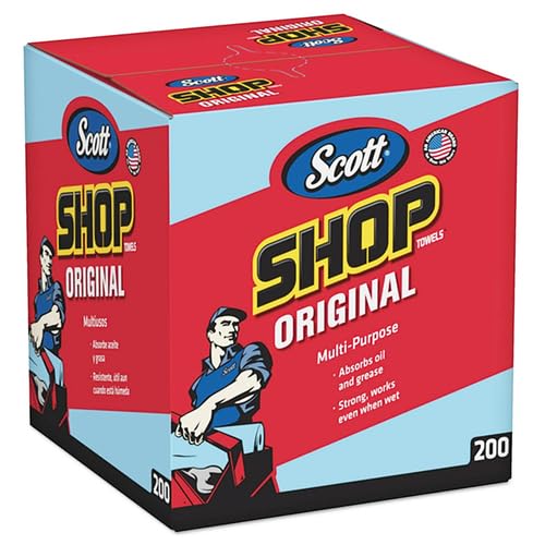 Scott Blue Shop Towels in a Box - 200 Sheets fits Shop Towels/Cleaners Shop Towels
