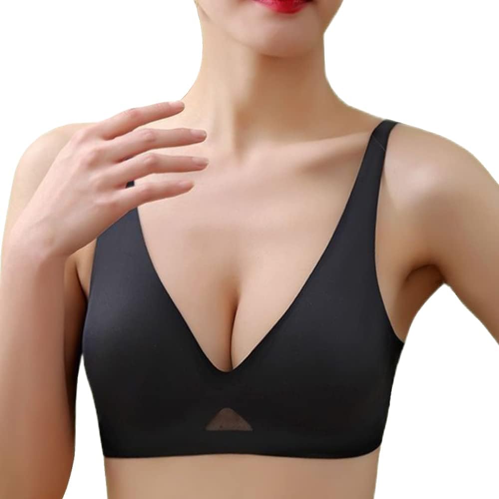 Dress Cici Seamless Bra, V-Neck Wireless Seamfree Bra for Women