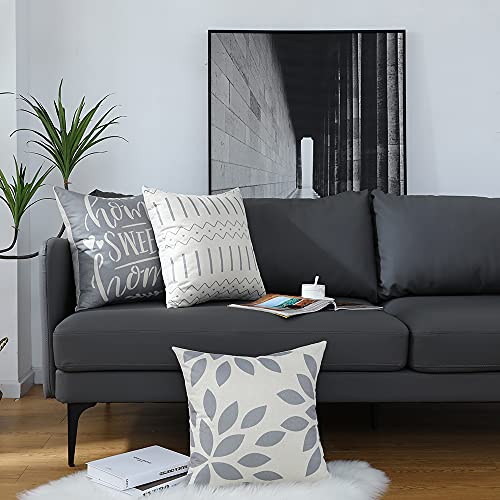 Housses de coussin extérieur 152x152 cm en tissu gris robuste style ferme - 7