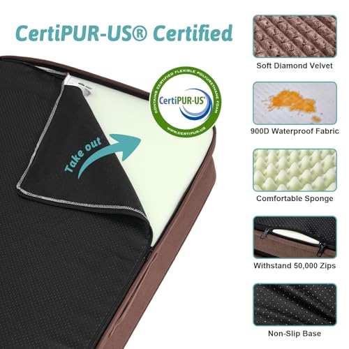 COZY KISS Orthopädisches Hundebett für extra große Hunde,Braun(U-Form,XL)