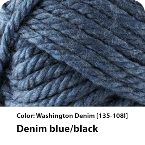Image of Lion Brand Yarn Hometown Yarn, Super-Bulky Yarn for Knitting, Crocheting, and Crafting, 3 Pack, Washington Denim | Super Bulky Acrylic Fiber for Warm Crochet Blankets, Knit Winter Hats, Chunky Cardigans, Soft Scarves, Weaving