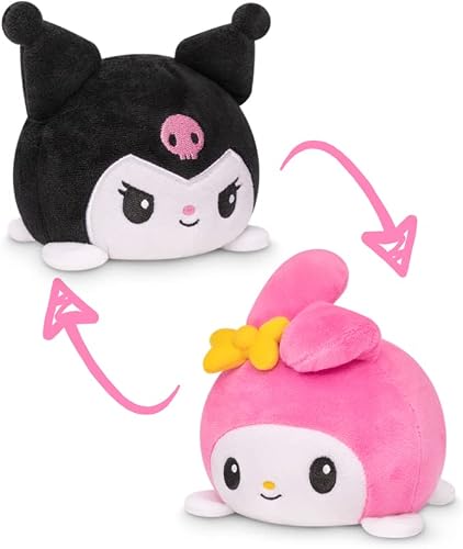 TeeTurtle | The Officially Licensed Reversible Sanrio Plushie | Happy My Melody + Angry Kuromi | Show Your Mood Without Saying a Word!