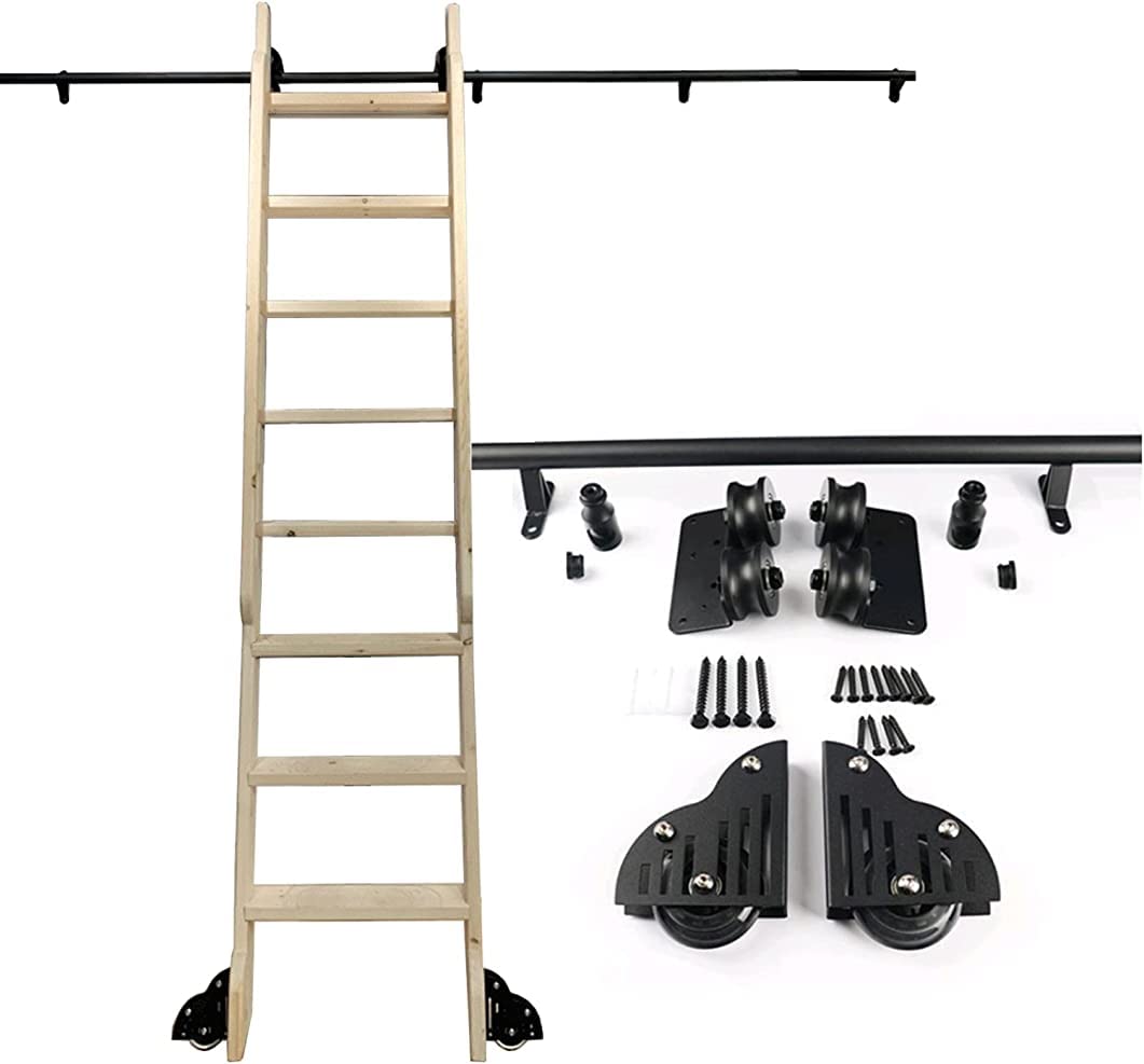 Rail échelle mobile bibliothèque kit quincaillerie coulissant tube rond robuste