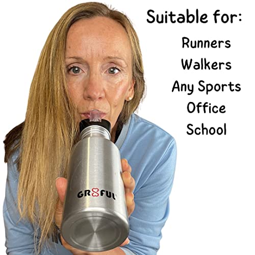 gr8ful® Water Bottle - Aluminium Metal, White, 500 ml - Image 4