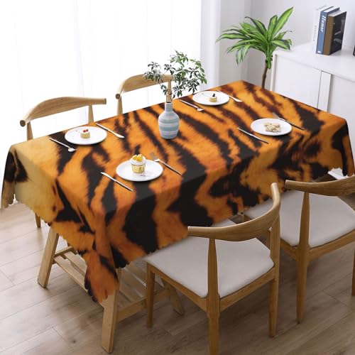 Nappe rectangulaire de qualité EdWal motif rayé tigre pour table de réception chic