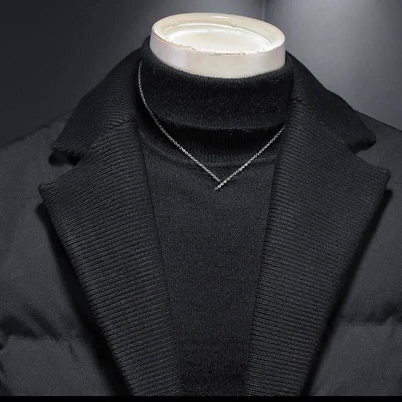 Men's Down Medium Length Jackets Solid Color Collar Single Breasted Male Coats Lightweight Warmth