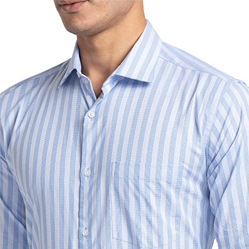 Image of Park Avenue Men's Pure Cotton Stripe Pattern Slim Fit Ainsley Collar Full Sleeve Formal Shirt