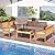 RELAX4LIFE 5-Piece Patio Furniture Set - Acacia Wood Sofa Set w/3-Person Bench, Loveseat, 2 Chairs, Coffee Table & Cushions, Balcony Furniture for Garden Poolside Yard Porch, Outdoor Conversation Set