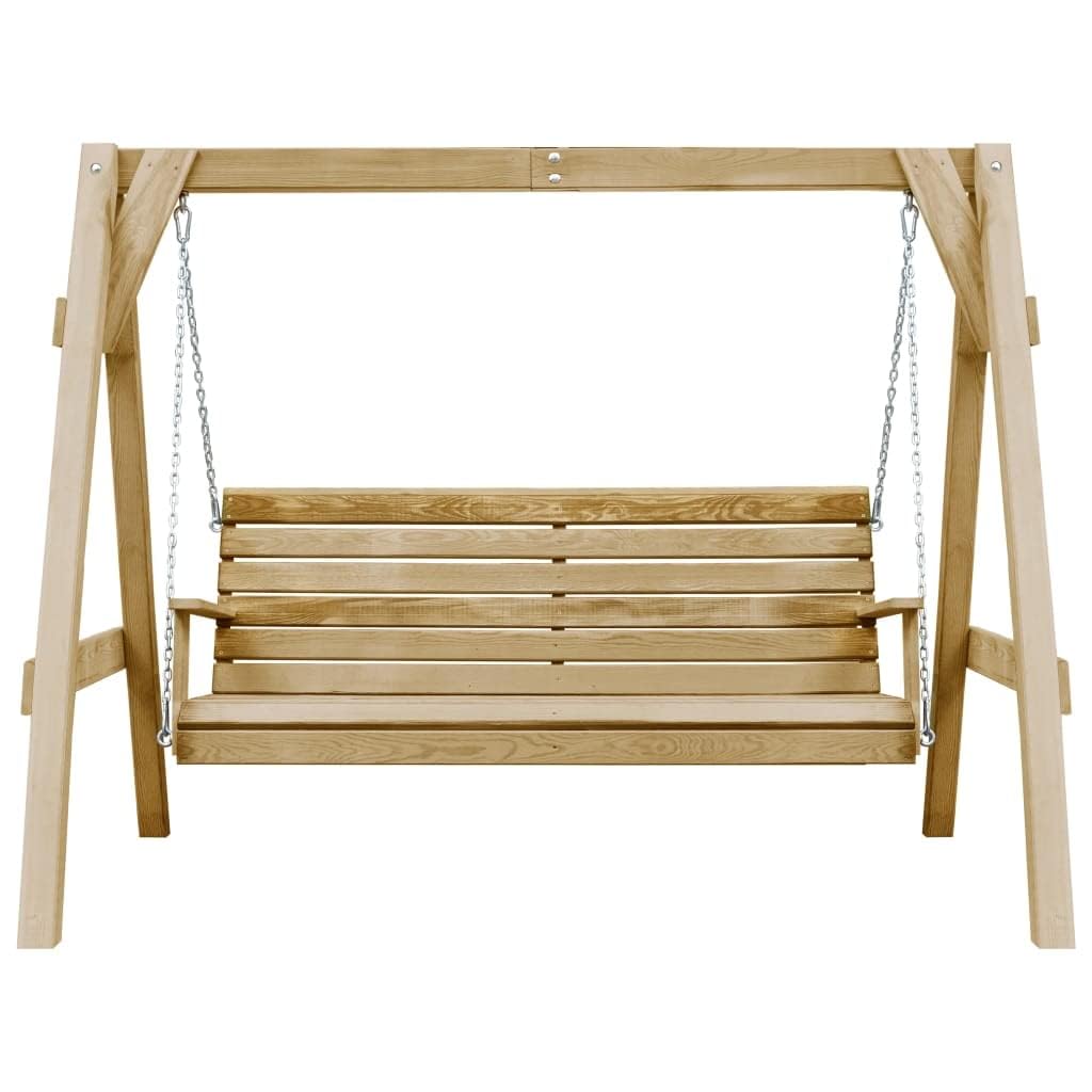 Willood Banco Columpio de Jardín Madera Pino 205x150x157 cm Asiento Balancín