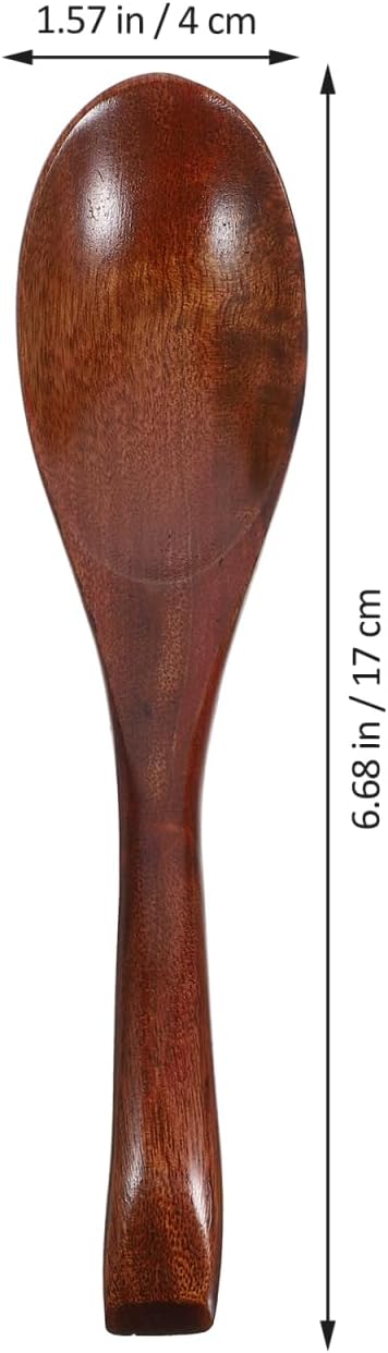 ABOOFAN Nanmu Wooden Soup Spoons 6.69 Inch Reusable Stirring and Serving Spoons Multipurpose Kitchen Utensils for Cooking Eating and Salad