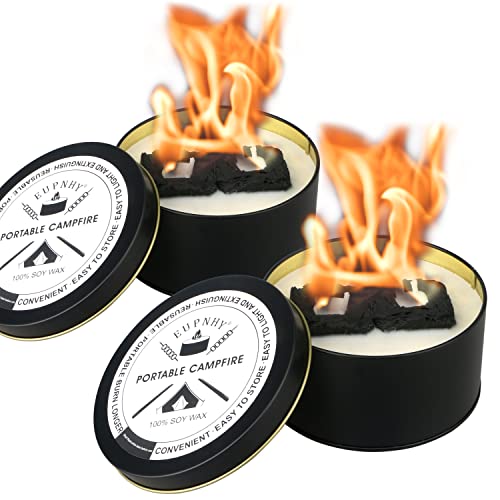 EUPNHY 2 Pack Portable Campfire | Fire Pit | Smores Maker | Lightweight | 3-5 Hours Burn Time | Convenient-No Embers-No Hassle | Great Gifts for Picnics, Camping and More