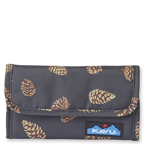 KAVU Mondo Spender Trifold Wallet Clutch Travel Organizer, Pine Cones
