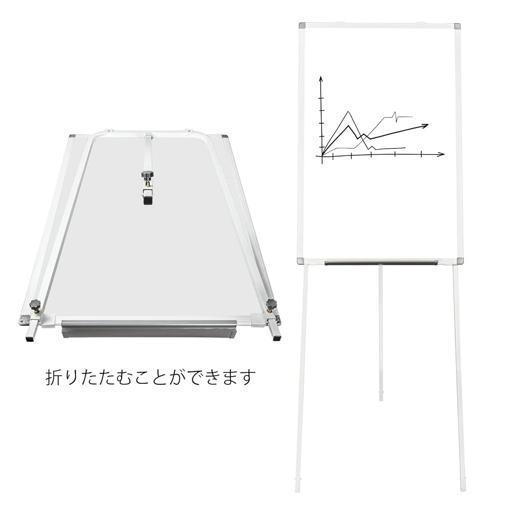 折りたたみ式ボード ホワイトボード】折りたたみKYボード 持ち運びスチールホワイト