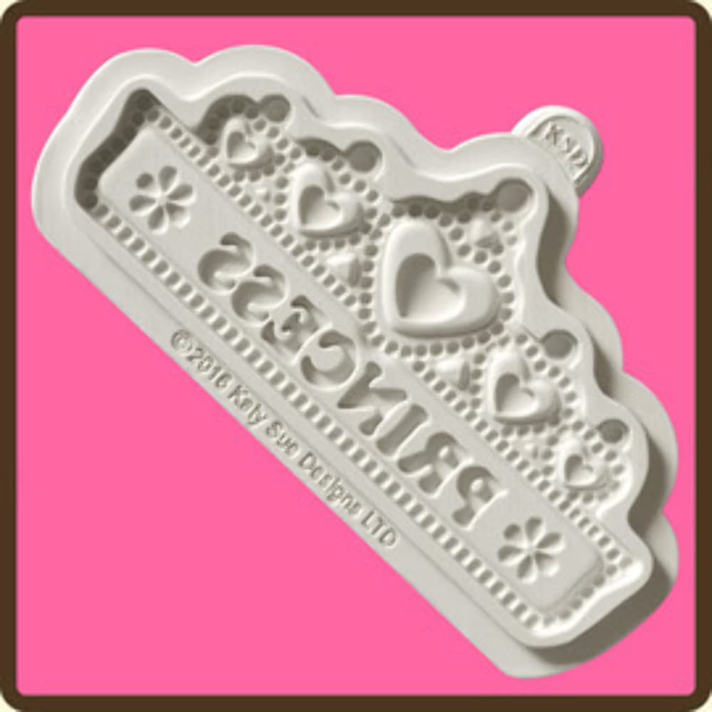 Katy Sue Girls White Princess Tiara Banner Silicone Mould For Cake Decorating, Crafts, Cupcakes, Sugarcraft, Candies, Chocolate, Card Making And Clay, Food Safe Approved, Made In The Uk