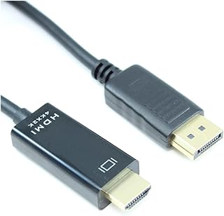 MyCableMart 6ft DisplayPort to HDMI Cable 32AWG Gold Plated 4Kx2K@30Hz, Black