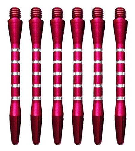 Gracefulvara 12pcs Aluminum Medium Darts Shafts Dart Stems Throwing (Red)