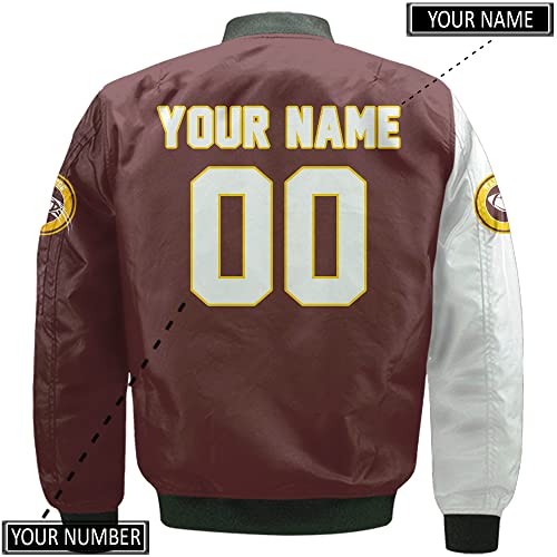 M Custom Men Football Lightweight Varsity Jacket Coat Personalized Name Number Windproof Coat3