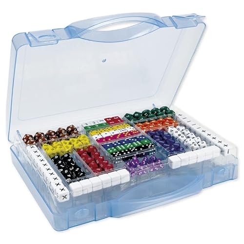 TimeTEX Würfelkoffer mit 162 Würfeln in 14 verschiedenen Ausführungen zum Rechnen, Üben und Spielen - 93560