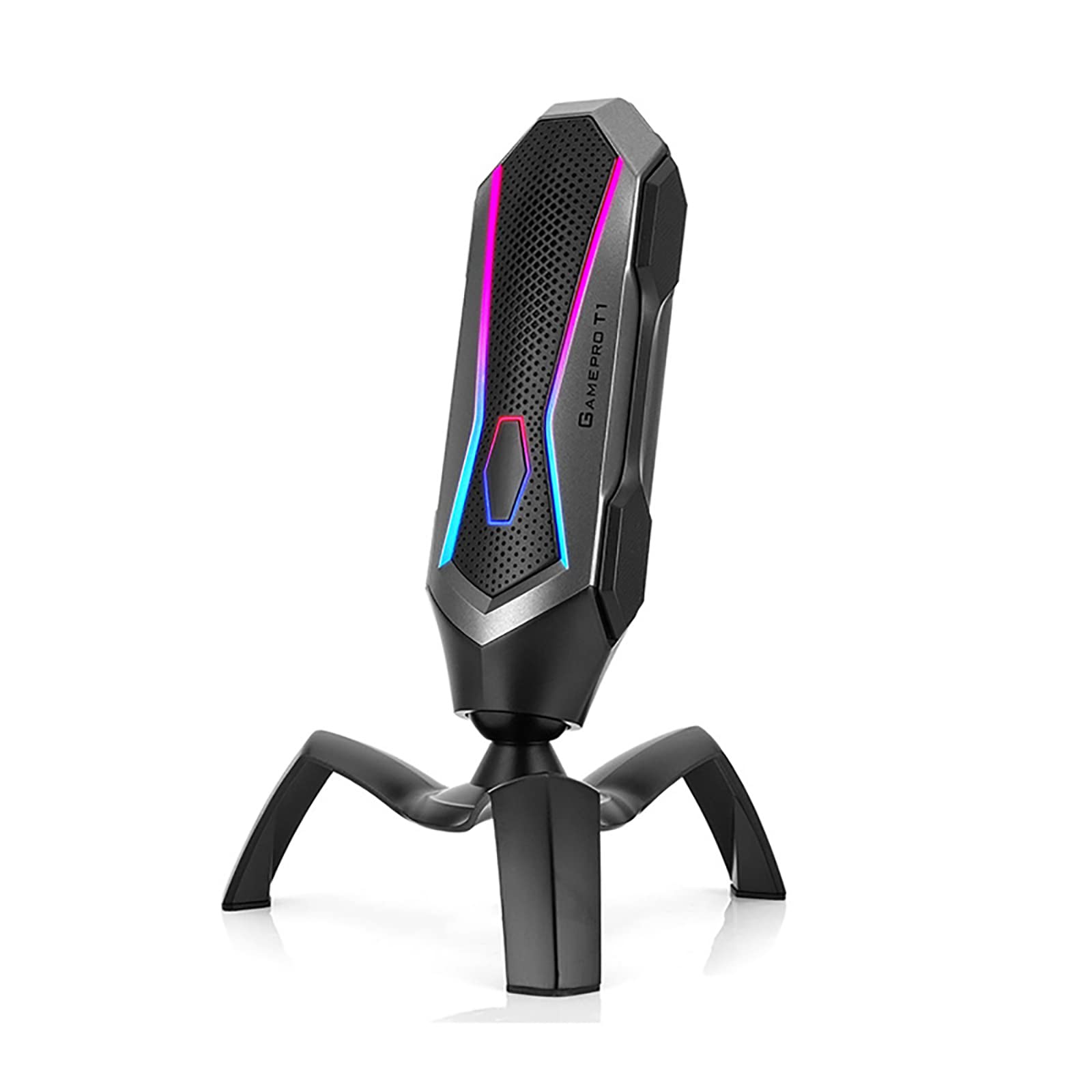 Microfono a Condensatore RGB, Microfono Con Supporto Cardioide USB Da Gioco Con Fantastica Illuminazione RGB, Regolazione Della Rotazione a 360° Per Giochi/streaming/registrazione